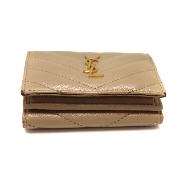 Saint Laurent Tri fold Wallet Beige Leather - Picture 6 of 8